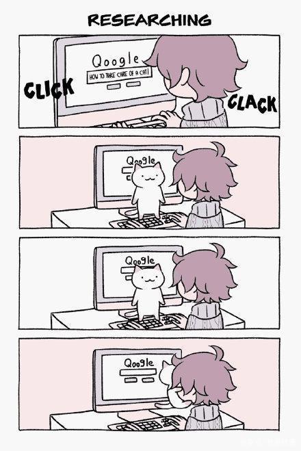 漫画：小男孩与流浪猫，从四目对视开始，到各种花式炫宠结束