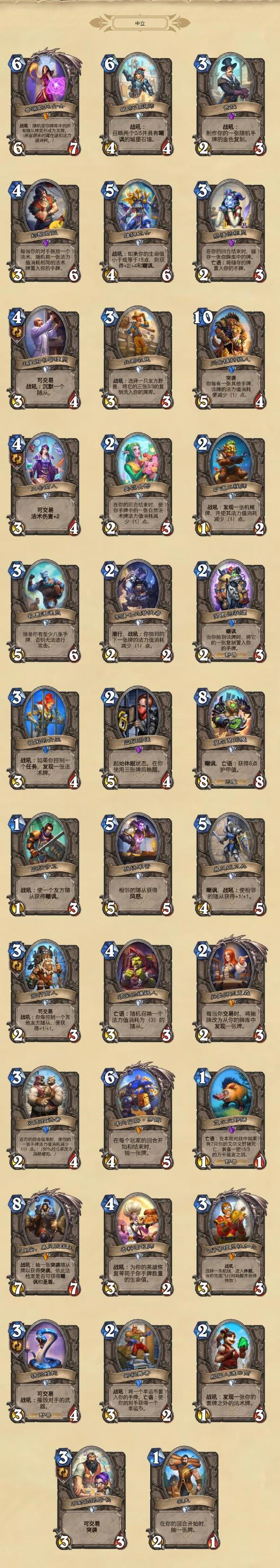 《炉石传说》新版本135张卡牌全部公布8月4日上线