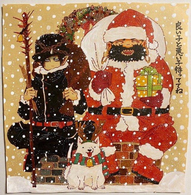 二次元圣诞节：漫画家们绘制圣诞贺图，动漫男神女神盛装过节