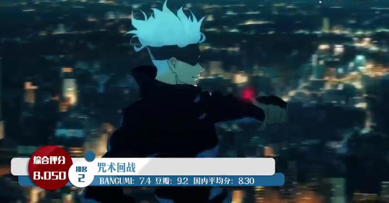 本季新番“综合评分”排名，《咒术回战》冲进前3名，第一名让人意外