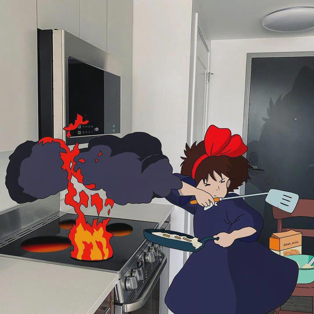 当宫崎骏动漫主角来到现实中，画面毫无违和感，有趣又可爱的日常