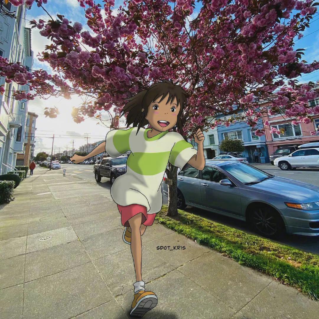 当宫崎骏动漫主角来到现实中，画面毫无违和感，有趣又可爱的日常