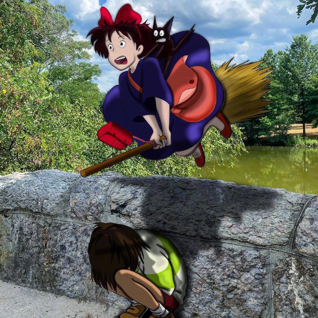 当宫崎骏动漫主角来到现实中，画面毫无违和感，有趣又可爱的日常