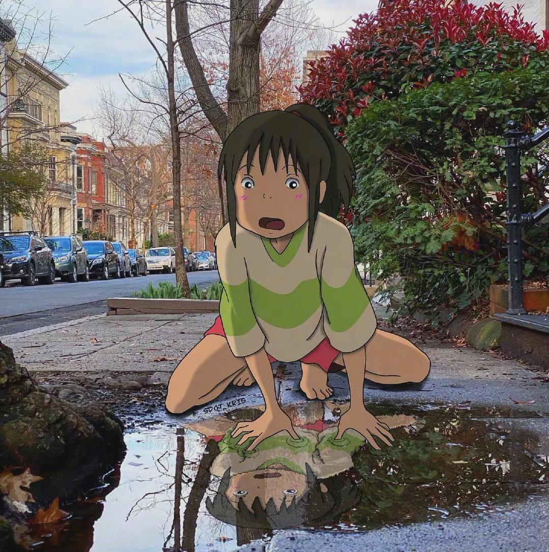 当宫崎骏动漫主角来到现实中，画面毫无违和感，有趣又可爱的日常