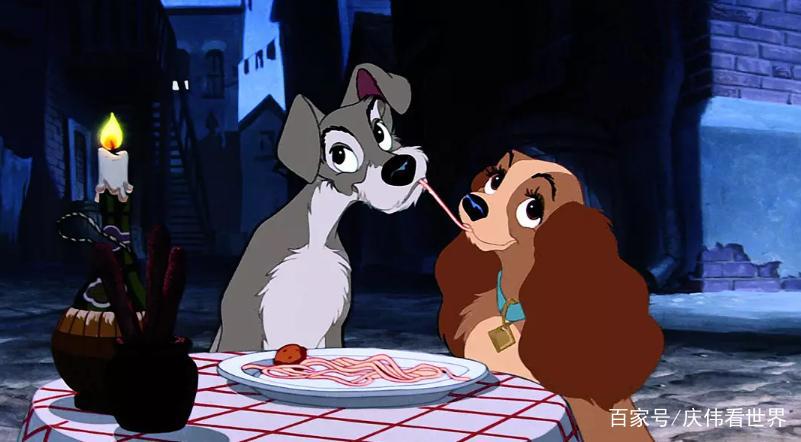 小姐与流浪汉：60年前就拍出了唯美面条吻，宠物狗也有甜甜的爱情