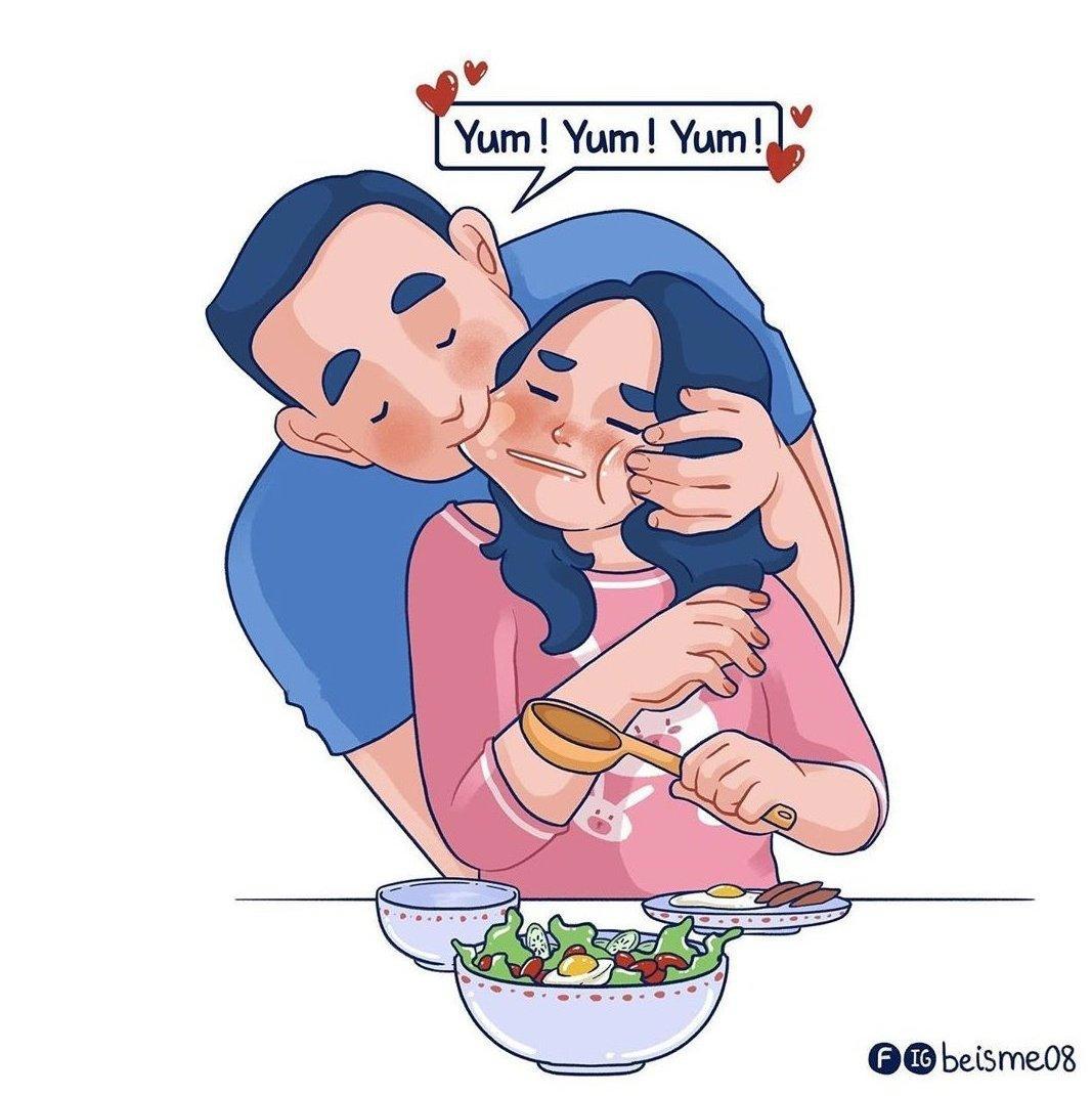 “四格情侣漫画”国外爆火，爱情最美的样子：是你超丑、我也超爱