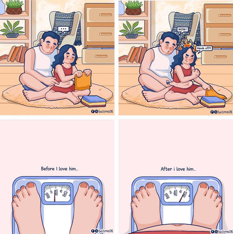 “四格情侣漫画”国外爆火，爱情最美的样子：是你超丑、我也超爱