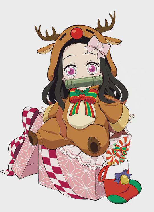 鬼灭之刃过圣诞，炭治郎化身圣诞老人，米豆子成为可爱小麋鹿