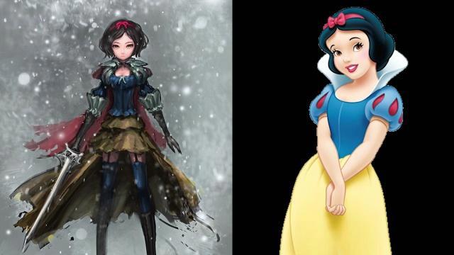 当迪士尼公主身处战场，艾莎变法师惊艳，白雪公主变战士荣耀悲壮