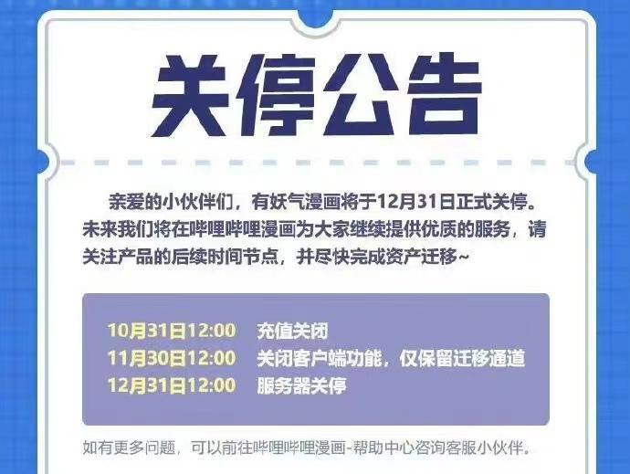 有妖气漫画年底关停，竞争越趋激烈，五大漫画平台剩下三家