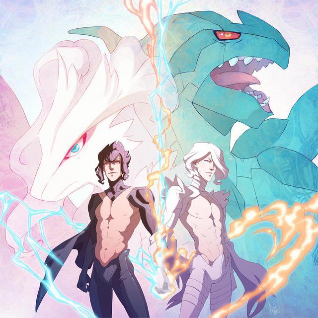 当神奇宝贝拟人化，伊布仙子秒变贵兄，黑白龙行为也太基情了！