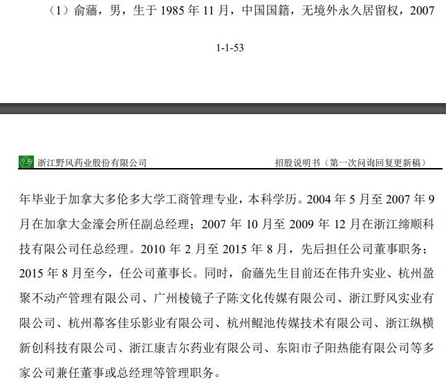 野风药业创业板IPO终止，爱创业的浙商“少帅”上市梦碎