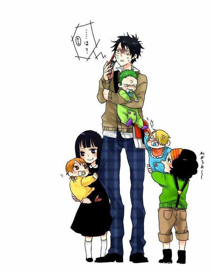 海贼王趣图：路飞穿淡黄长裙出场！索隆再次化身奶爸