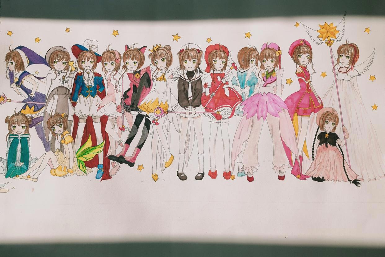 「手绘」动漫初代萌神魔卡少女樱——木之本樱