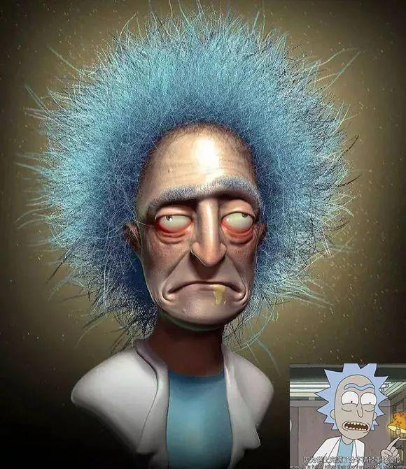 当《瑞克和莫蒂》人物3D化：疯狂科学家头发炸裂变非主流！
