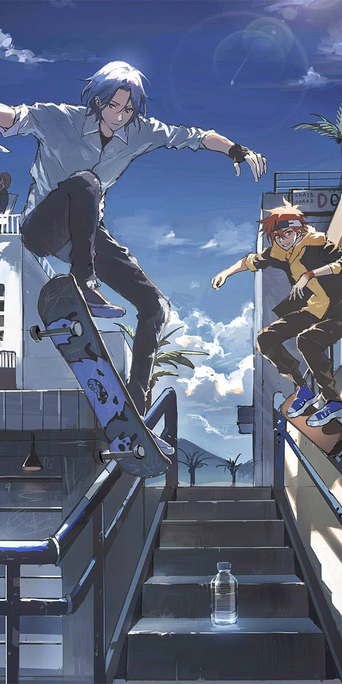 《无限滑板》驰河兰加，全面屏壁纸，天然呆是坠牛的