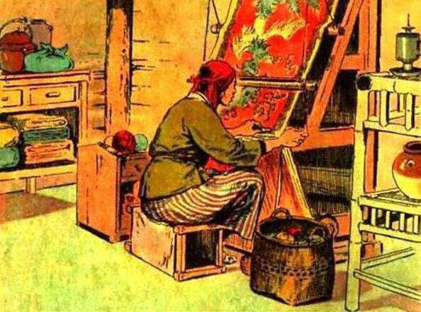 连环画《一幅僮锦》，根据民间传说改编，出自著名画家颜梅华笔下