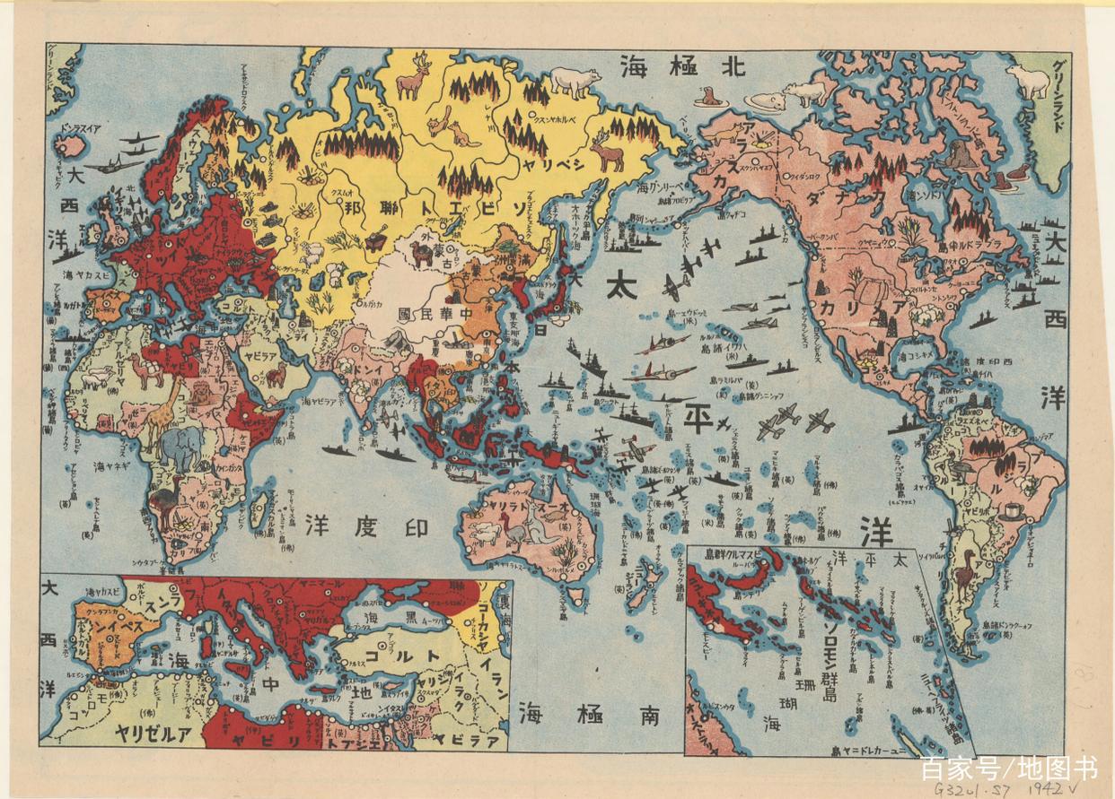 你知道1942年的二战形势吗？这张日本战争地图能看到全球战场