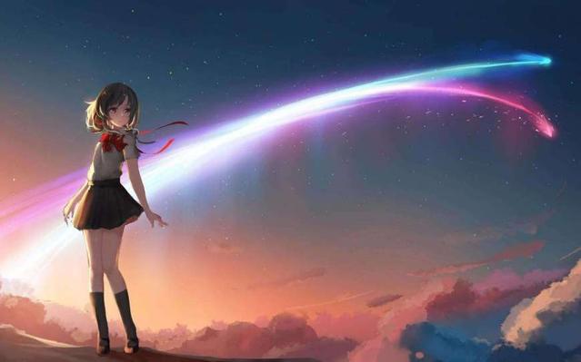 《你的名字》：之前非常火的一部动漫，有关于不同时空的倾心之恋