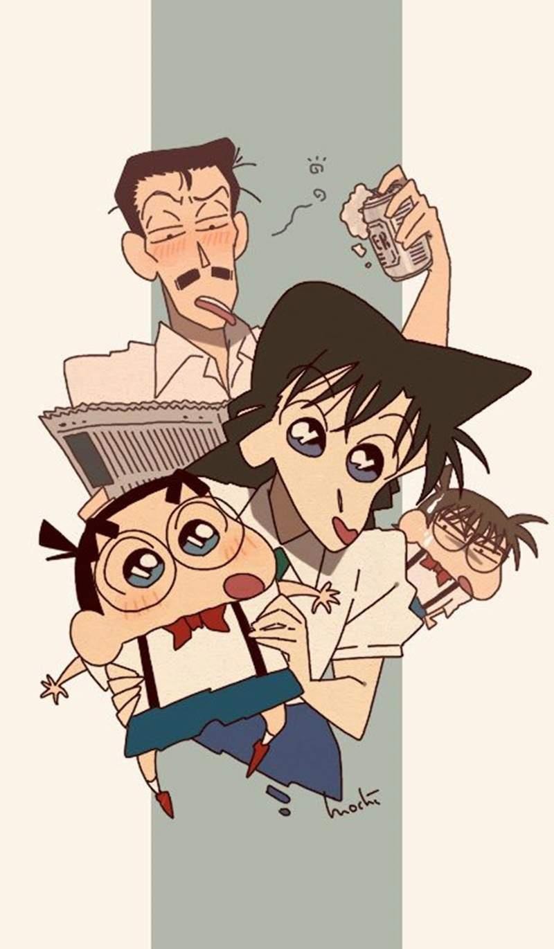 这版的薇薇和娜美喜欢吗？蜡笔小新风格的海贼王与名侦探柯南