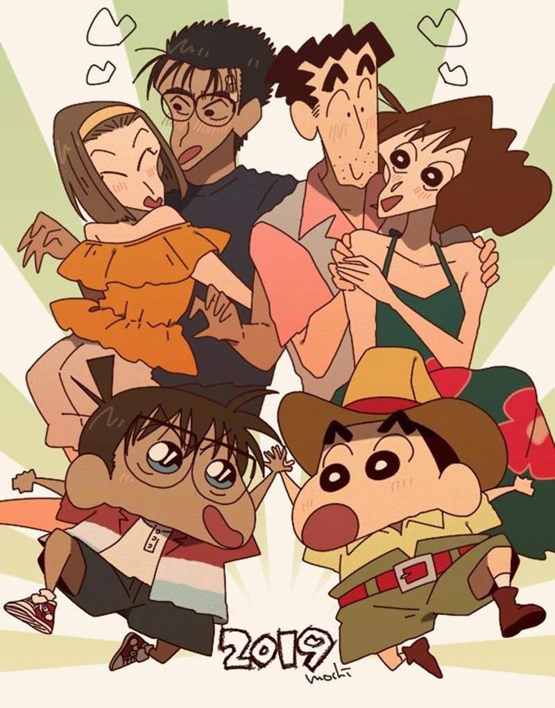 这版的薇薇和娜美喜欢吗？蜡笔小新风格的海贼王与名侦探柯南