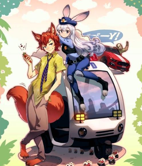 同人漫画丨《疯狂动物城》集体拟人化，贪吃的豹警官，真的好形象