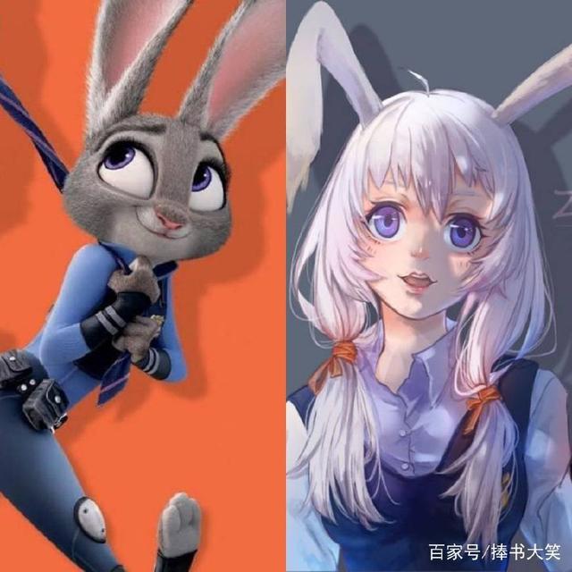 《疯狂动物城》全员拟人化，朱迪成清纯美少女，尼克变痞帅太撩人