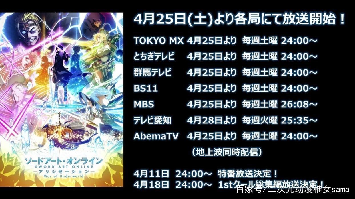 刀剑神域：终于确定了！官方宣布爱丽丝篇后半部分放送时间已定