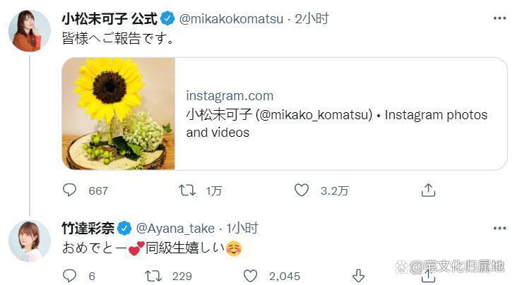 声优小松未可子宣布怀孕，竹达彩奈狂喜