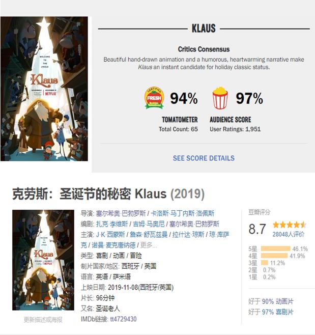 《克劳斯：圣诞节的秘密》：用二维动画打造了一个旖旎绚烂的童话