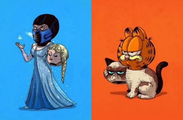 换头毁童年系列：绿巨人变成愤怒的小鸟，女神艾莎惨遭“换头”