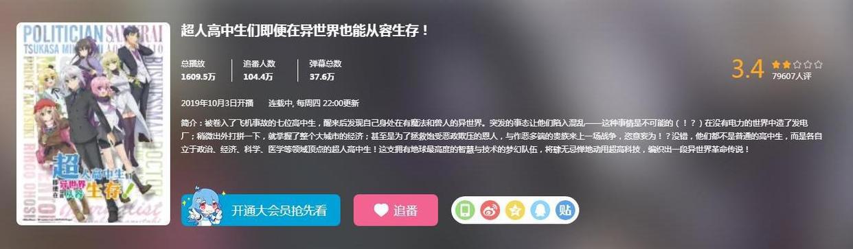 这部10月新番B站评分最低，制作精良还不停掉分，这是什么神操作