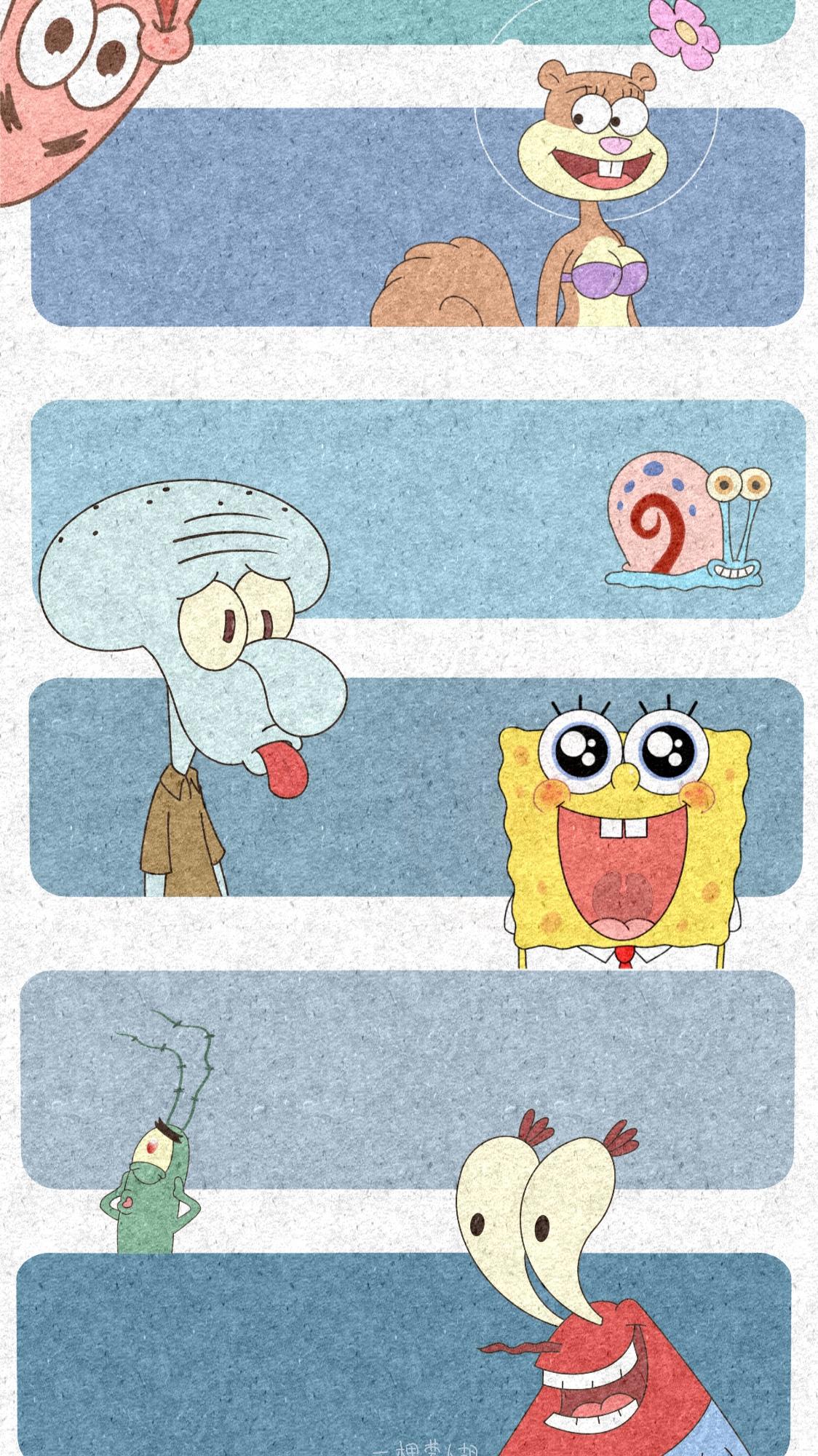 动漫｜海绵宝宝高清手机壁纸友谊地久天长