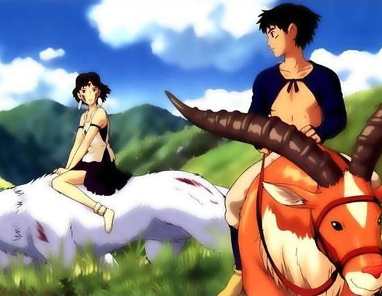 欣赏宫崎骏动漫幽灵公主，珊为拯救森林免遭破坏，与阿席达卡联手