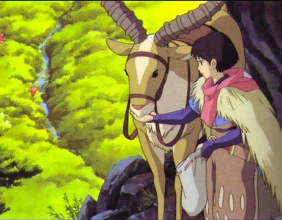 欣赏宫崎骏动漫幽灵公主，珊为拯救森林免遭破坏，与阿席达卡联手