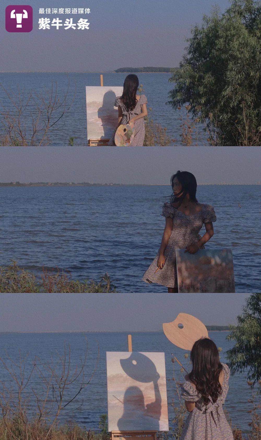 95后超美女孩神似唐嫣，靠画云收获百万粉丝，大三就实现经济独立