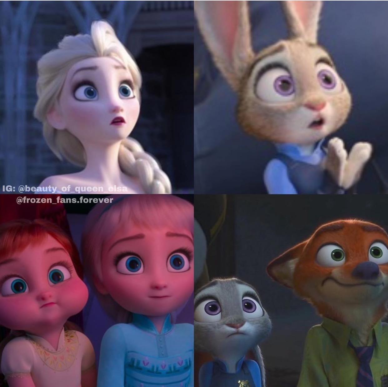 《冰雪奇缘》艾莎表面是女王，私下却和安娜、COS《疯狂动物城》