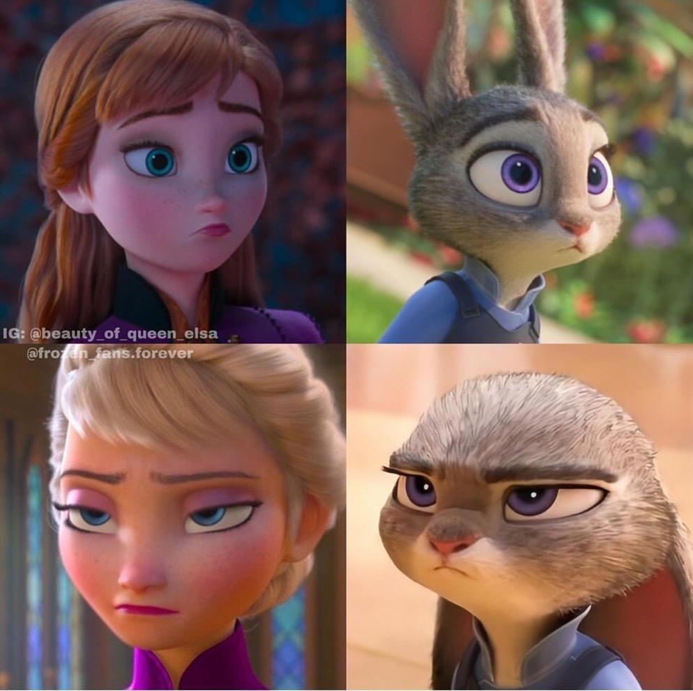 《冰雪奇缘》艾莎表面是女王，私下却和安娜、COS《疯狂动物城》