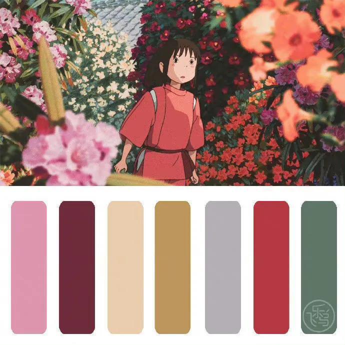分享12张动漫的配色参考，主要是《寻梦环游记》和宫崎骏动画