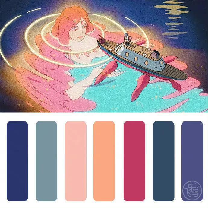 分享12张动漫的配色参考，主要是《寻梦环游记》和宫崎骏动画