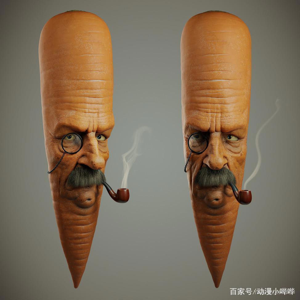 这位画师的3D动漫角色，实在“毁童年”，连海绵宝宝都能吓哭小孩