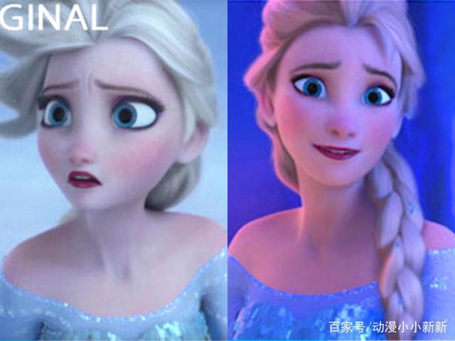 当迪士尼公主的3D大眼，改成正常人比例，爱莎公主“变丑”了？