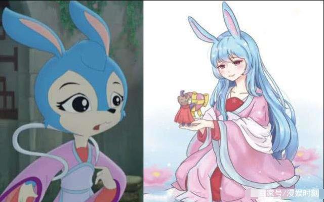 动漫：当童年偶像被拟人后，功夫熊猫变肥宅，蓝兔颜值美若天仙