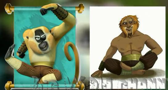 当功夫熊猫变成人，反派最帅，阿宝变成光头！