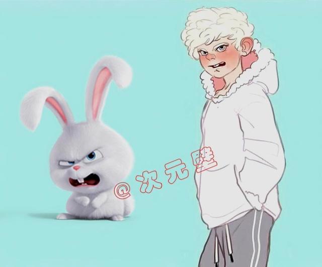 漫画师又出手“拟人”，海绵宝宝变帅气书生，功夫熊猫成白胖子！