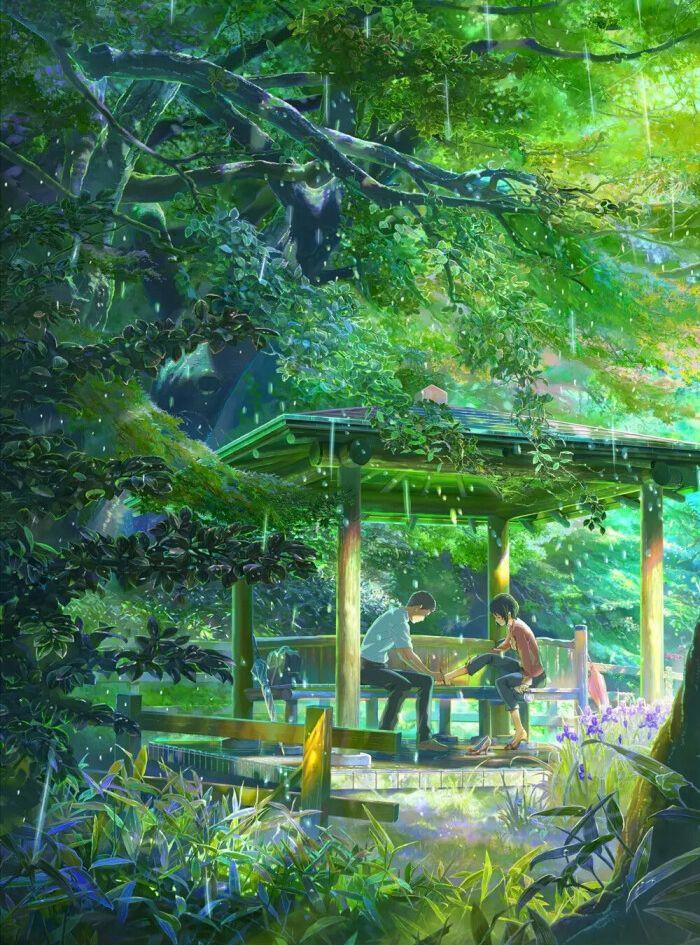 言叶之庭很唯美，背景却被设定成悲剧，感觉超越了你的名字