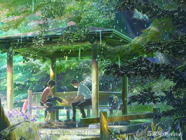 新海诚作品言叶之庭，你名之前最佳治愈神作，超九成爱情动画！