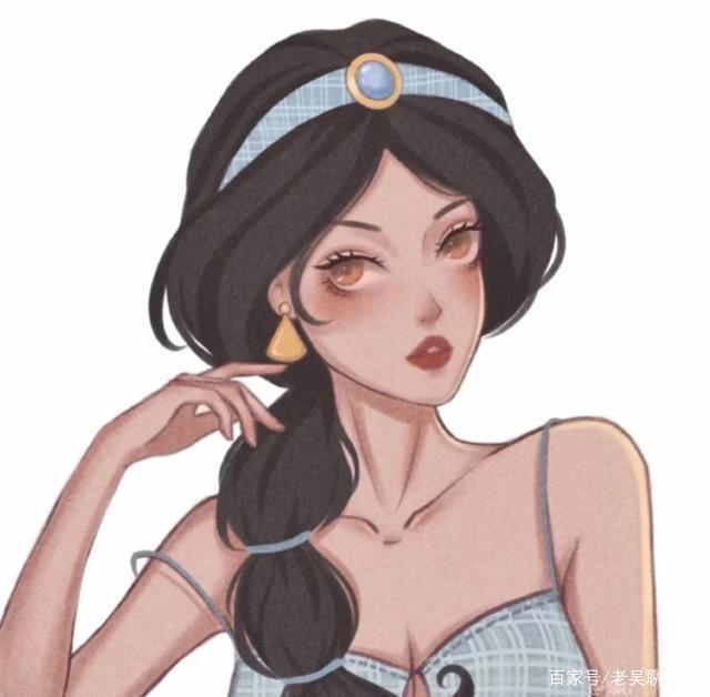 迪士尼公主烟熏妆，茉莉公主性感美丽，贝儿公主楚楚动人