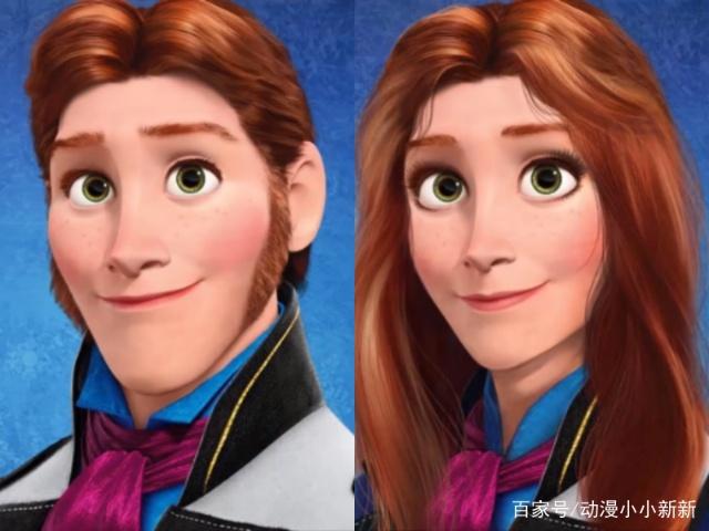 当迪士尼角色“转性”后，艾莎十分俊秀，乐佩和尤金简直太Q萌