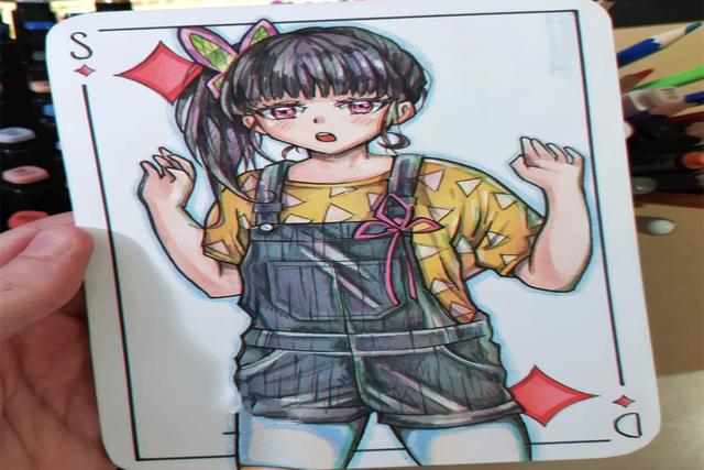 当动漫角色进入扑克牌，《火影忍者》帅气，炭治郎兄妹惊艳